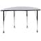 Flash Furniture Half Round 24 W, 47.5 L, 30 H, Chrome, Laminate, Particleboard, Steel, Grey XU-A48-HCIRC-GY-T-A-CAS-GG - alternate 8